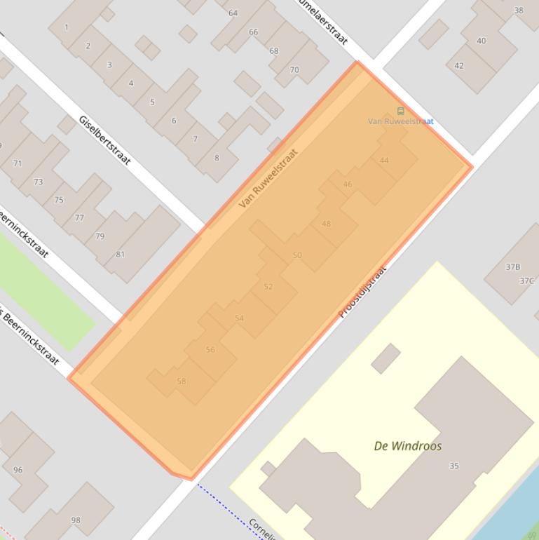 Kaart van postcodegebied 3641AW.