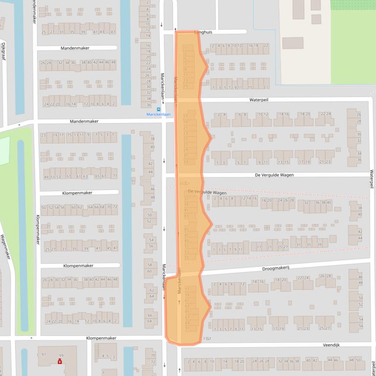 Kaart van postcodegebied 3648LD.
