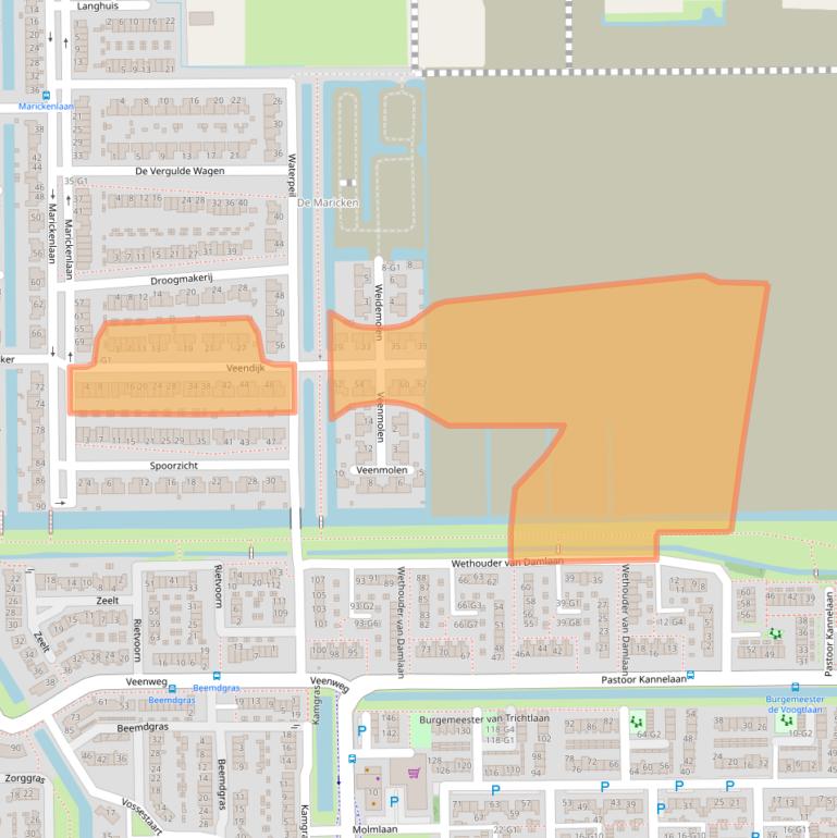 Kaart van postcodegebied 3648LL.