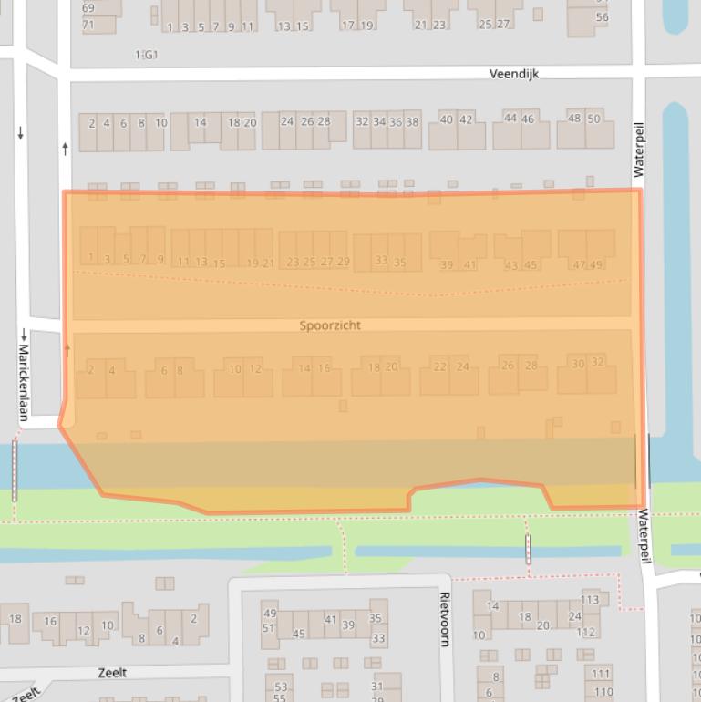 Kaart van postcodegebied 3648LP.