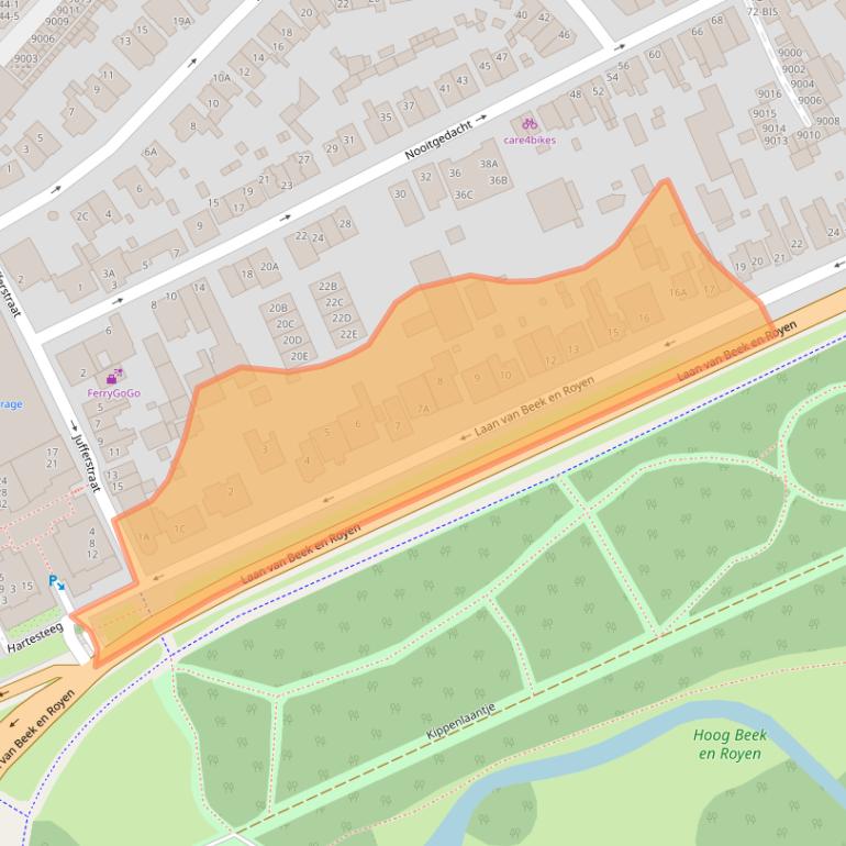 Kaart van postcodegebied 3701AH.