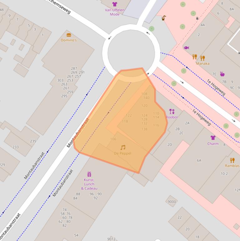 Kaart van postcodegebied 3701HZ.