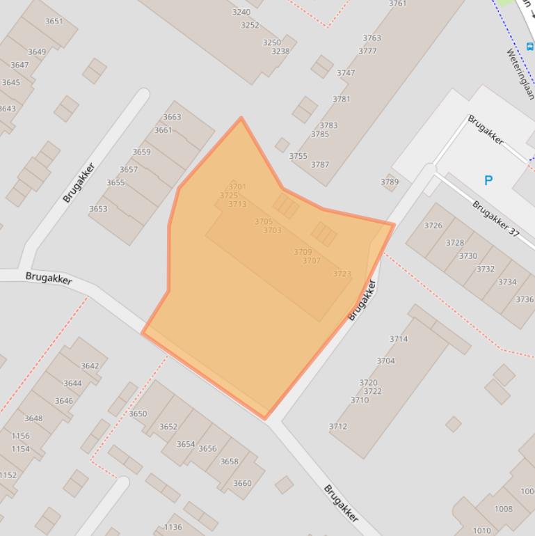 Kaart van postcodegebied 3704LS.