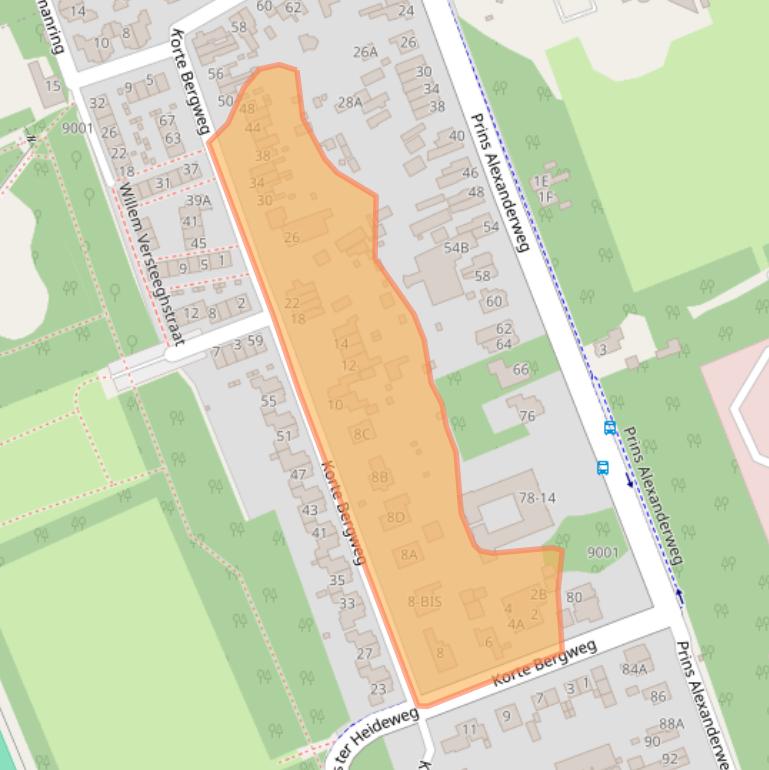 Kaart van postcodegebied 3712AG.