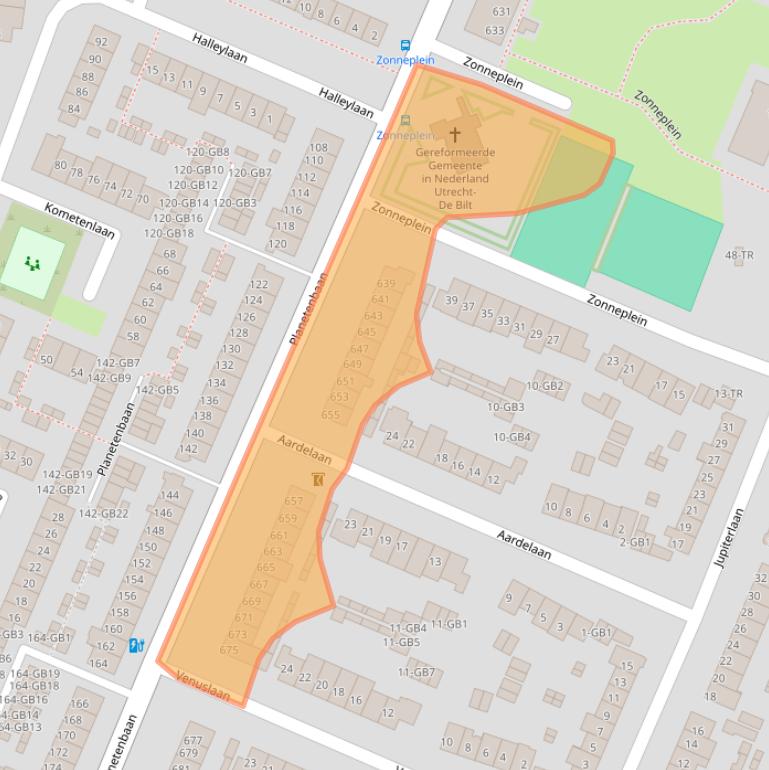 Kaart van postcodegebied 3721KV.