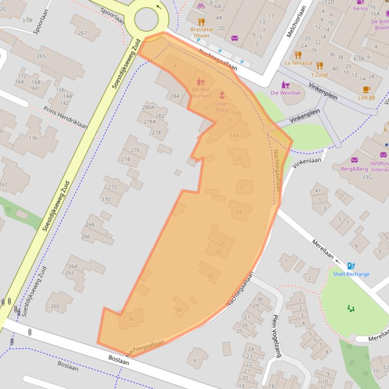 Kaart van postcodegebied 3722AB.