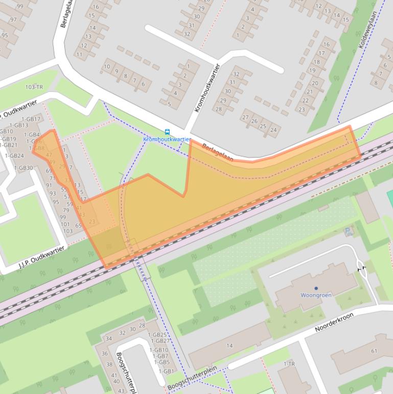 Kaart van postcodegebied 3723ZB.