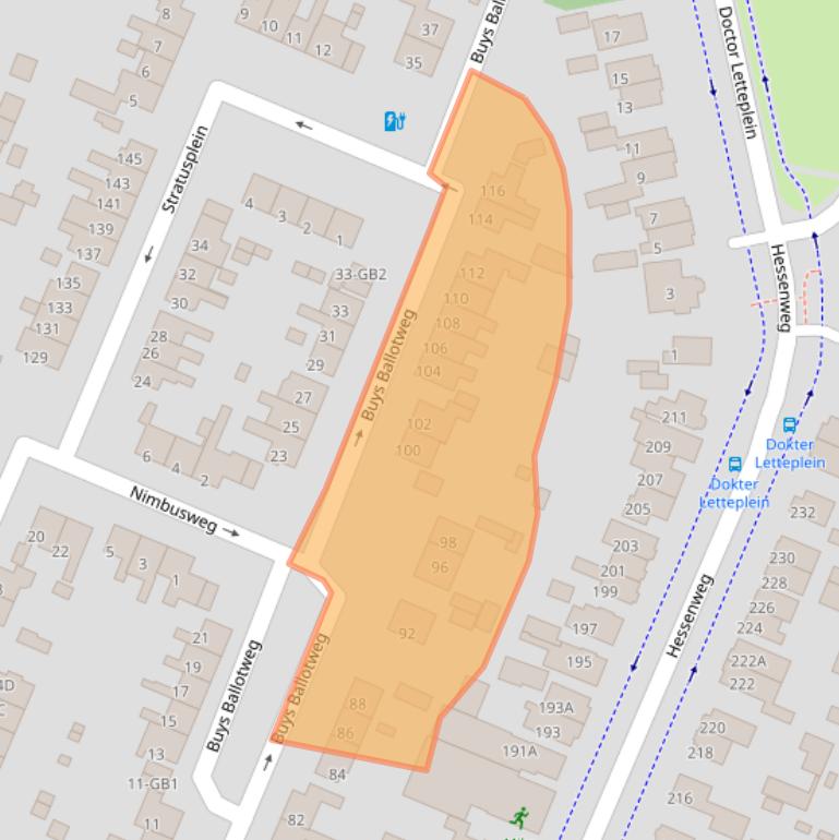 Kaart van postcodegebied 3731VL.