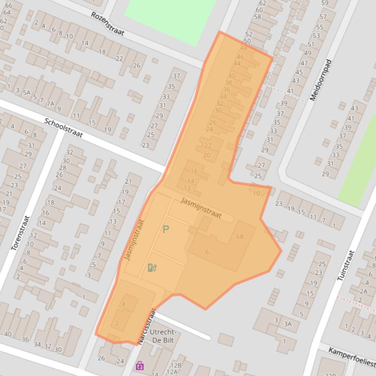 Kaart van postcodegebied 3732EC.