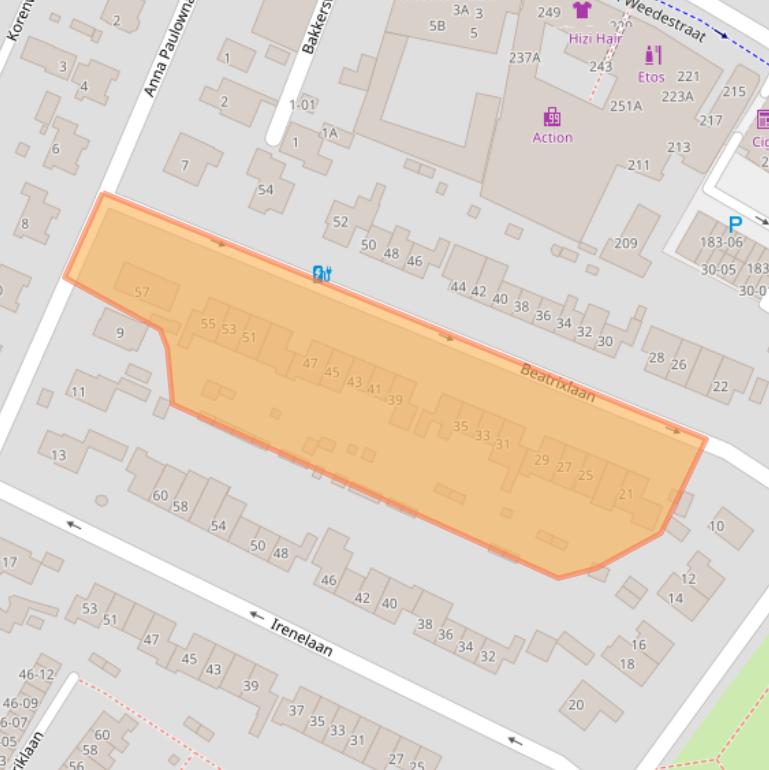 Kaart van postcodegebied 3761BC.