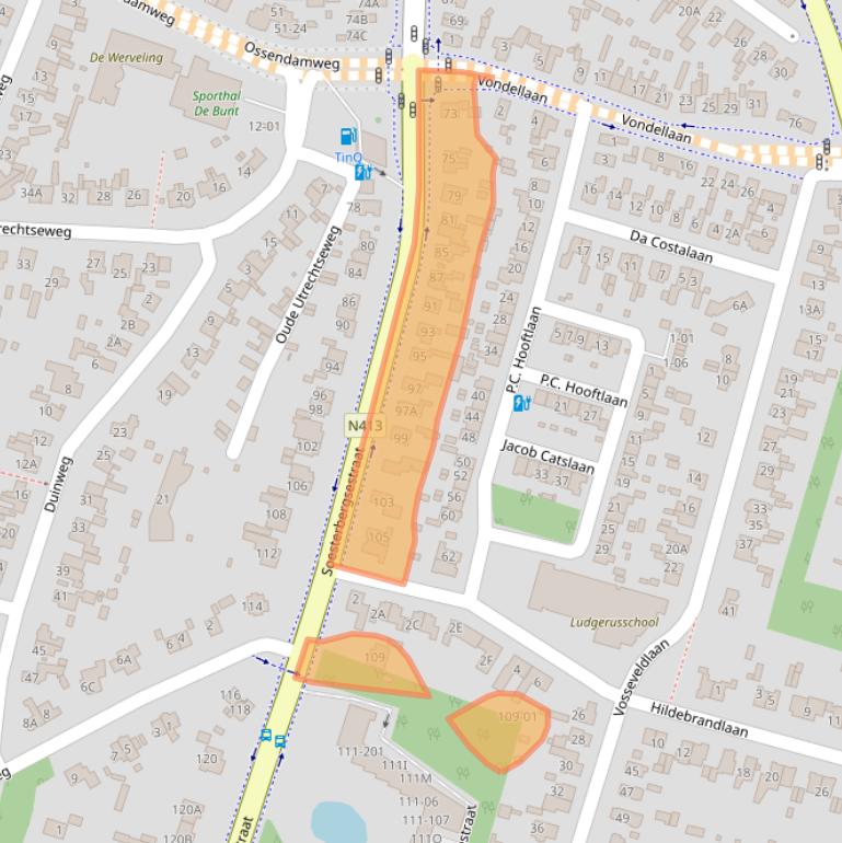 Kaart van postcodegebied 3768EC.