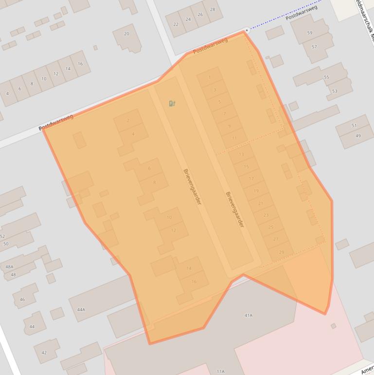 Kaart van postcodegebied 3769CJ.