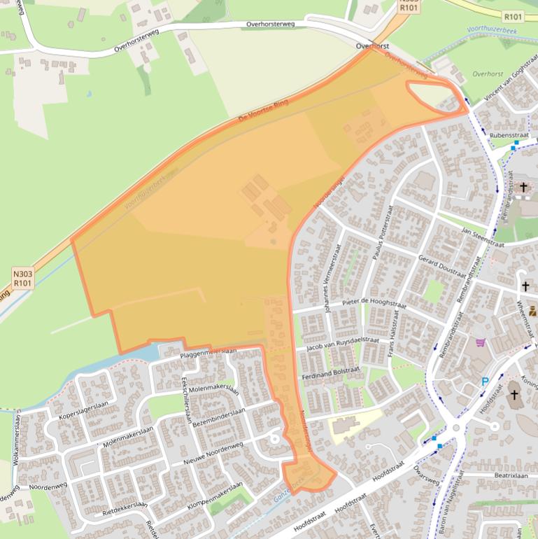 Kaart van postcodegebied 3781XH.