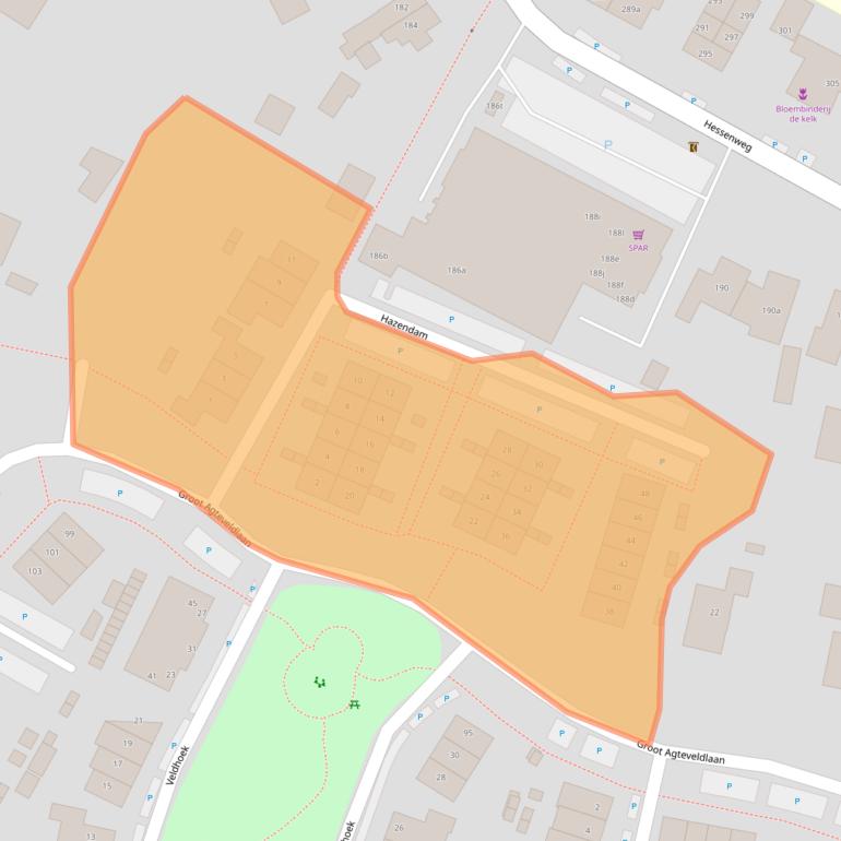 Kaart van postcodegebied 3791RG.