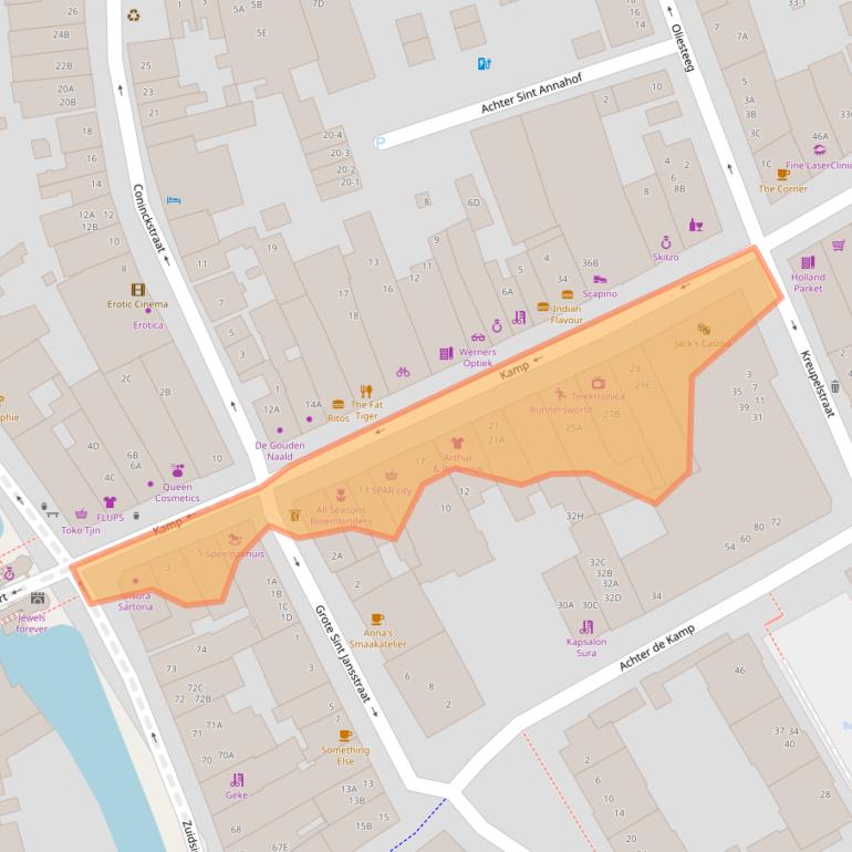 Kaart van postcodegebied 3811AM.