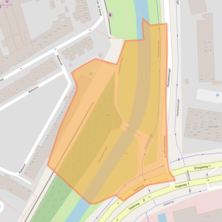 Kaart van postcodegebied 3811PC.