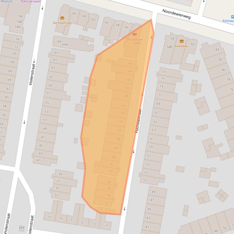 Kaart van postcodegebied 3812VS.