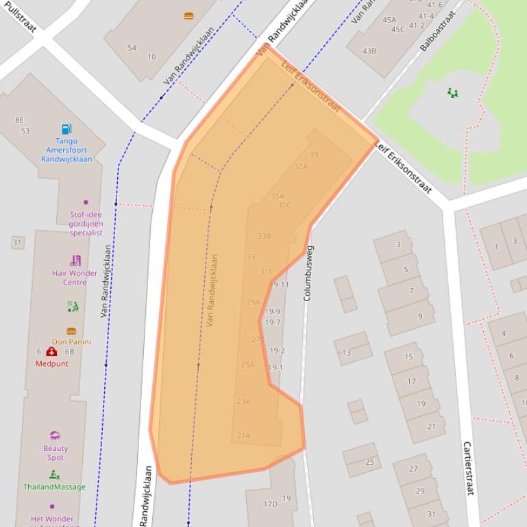 Kaart van postcodegebied 3814AB.