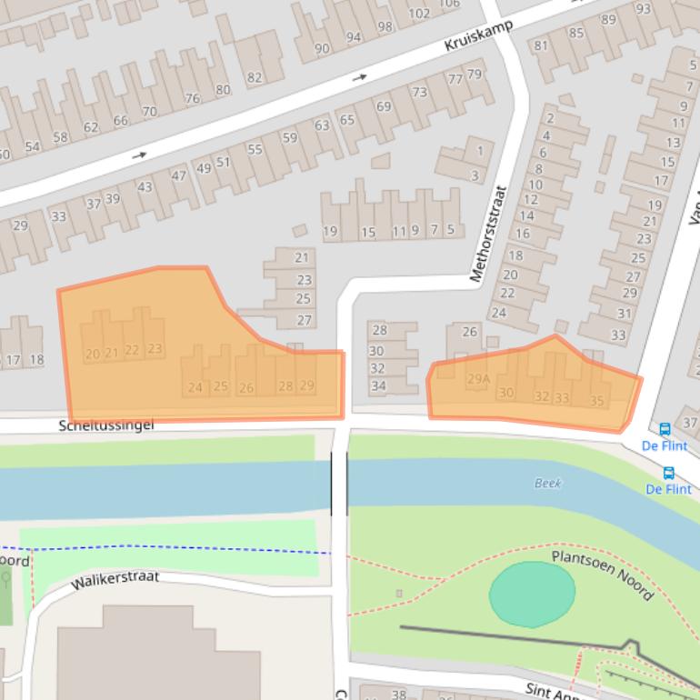 Kaart van postcodegebied 3814BG.