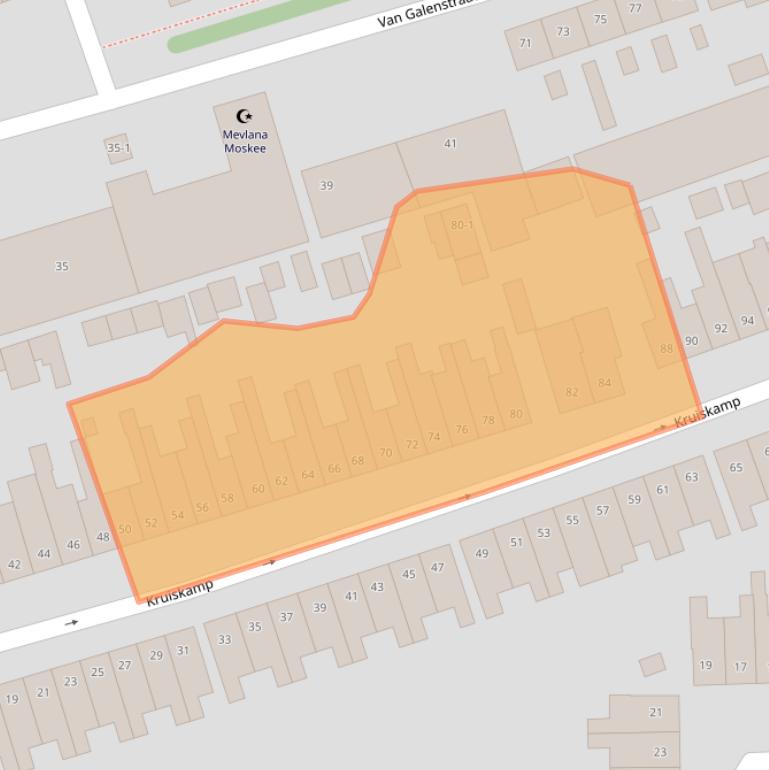 Kaart van postcodegebied 3814PD.