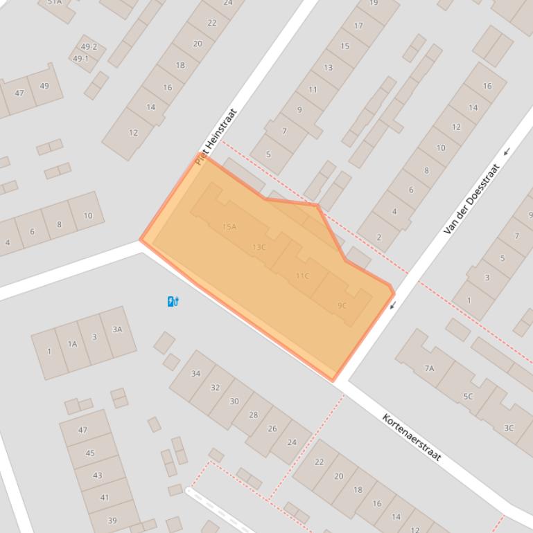 Kaart van postcodegebied 3814TK.