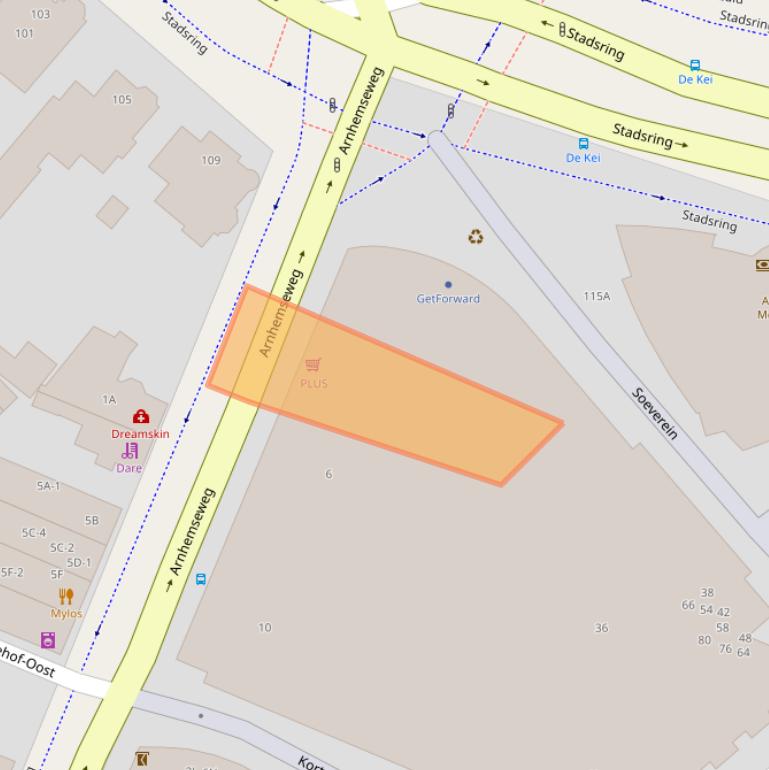 Kaart van postcodegebied 3817HW.