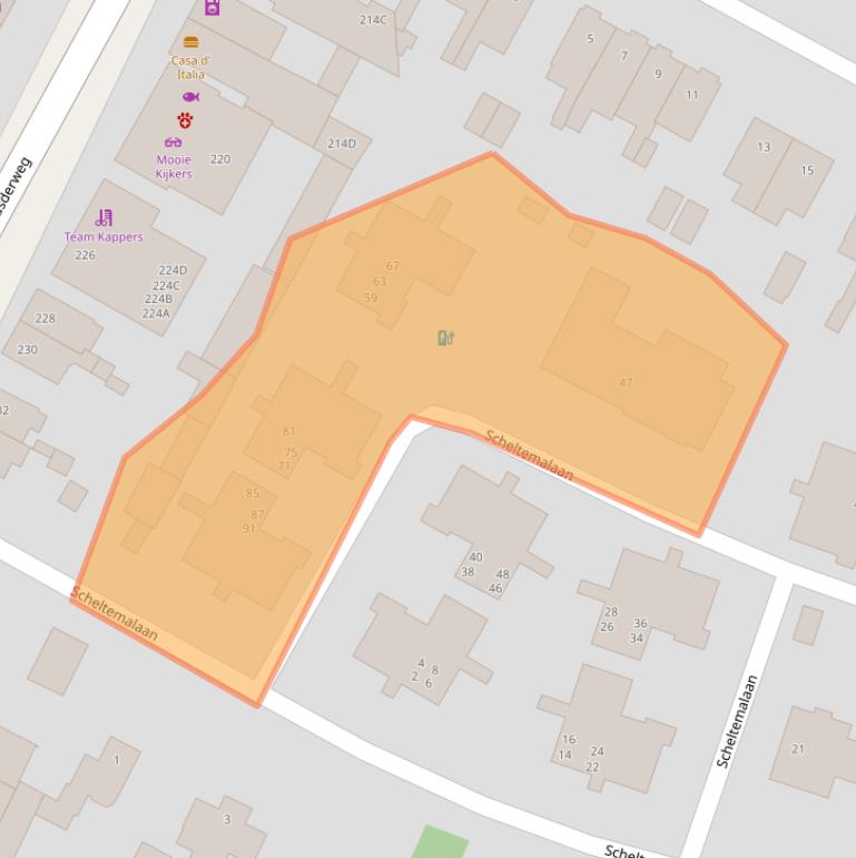 Kaart van postcodegebied 3817KT.