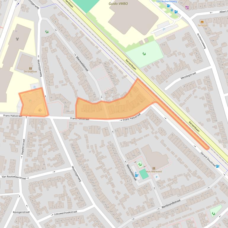 Kaart van postcodegebied 3817RK.