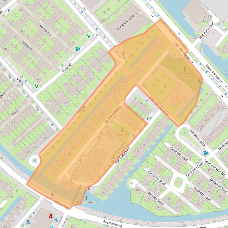 Kaart van postcodegebied 3823DT.