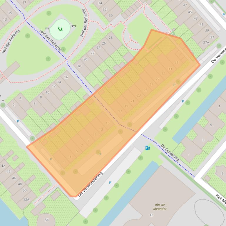 Kaart van postcodegebied 3823HA.