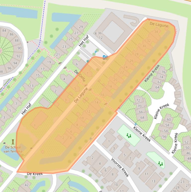 Kaart van postcodegebied 3823TS.