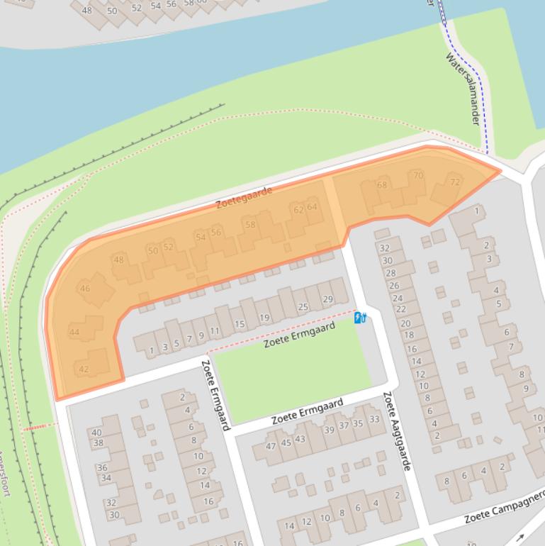 Kaart van postcodegebied 3824AS.