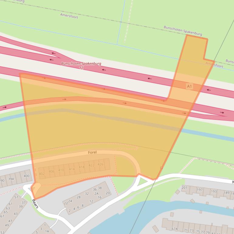 Kaart van postcodegebied 3824LL.