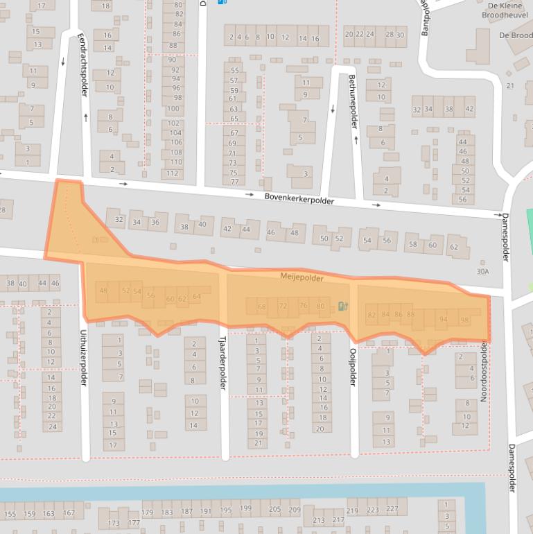 Kaart van postcodegebied 3825JR.