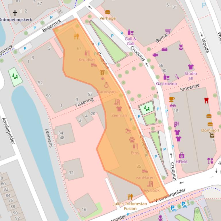 Kaart van postcodegebied 3825MJ.
