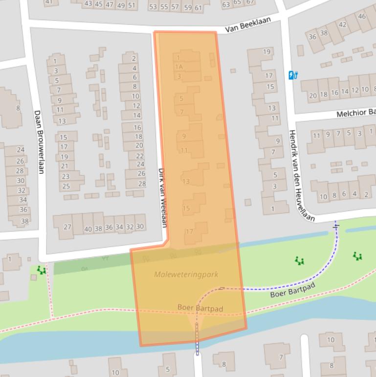 Kaart van postcodegebied 3829CG.