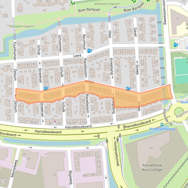 Kaart van postcodegebied 3829ET.