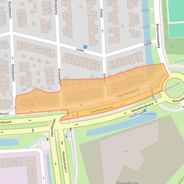 Kaart van postcodegebied 3829EW.