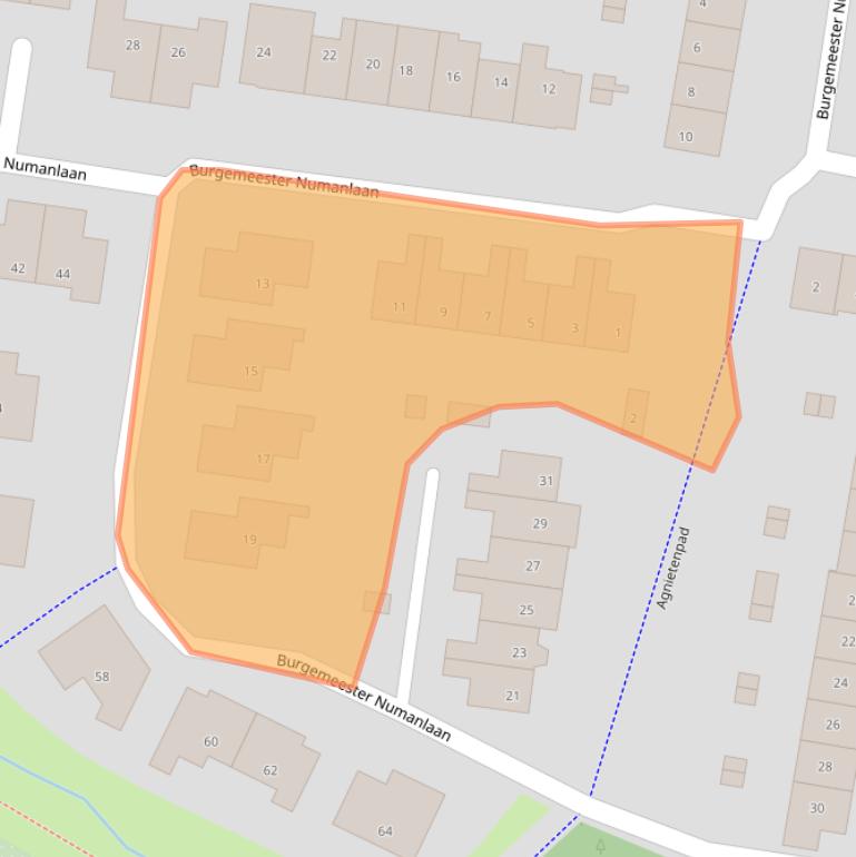 Kaart van postcodegebied 3841XJ.