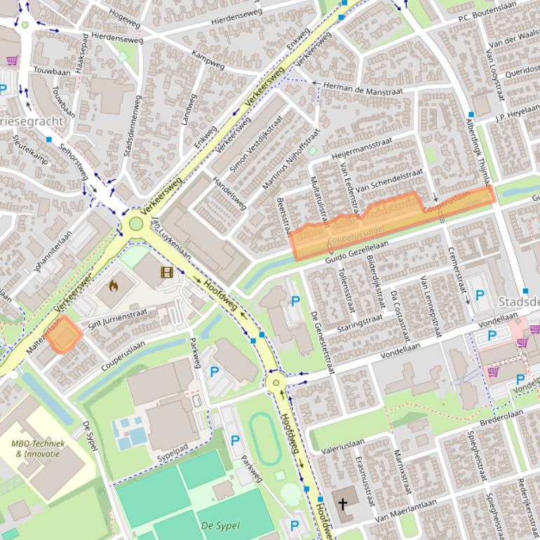 Kaart van postcodegebied 3842AB.