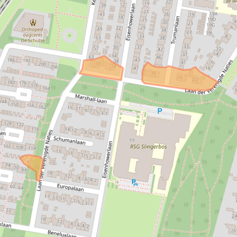 Kaart van postcodegebied 3844AG.