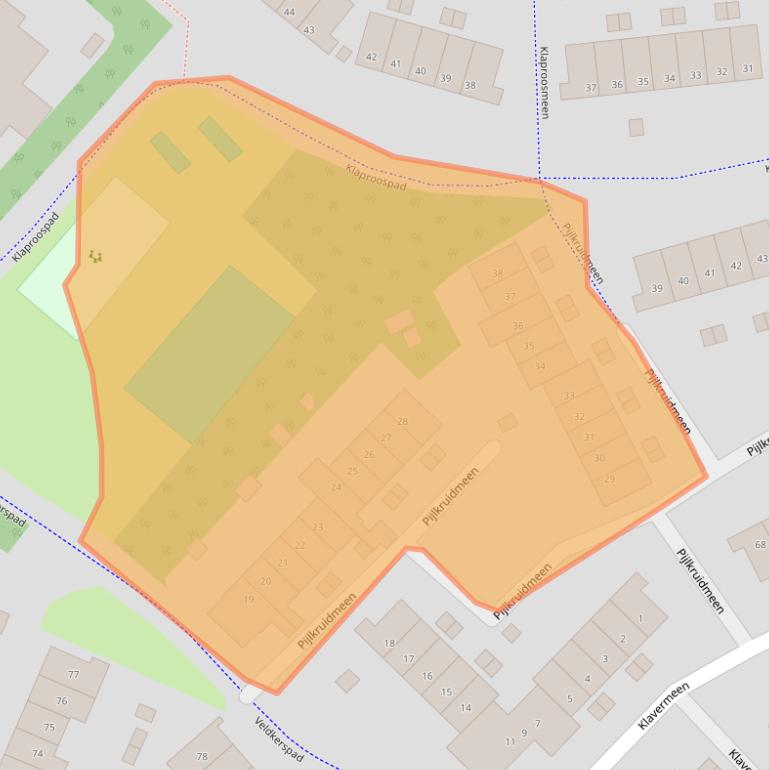 Kaart van postcodegebied 3844PM.