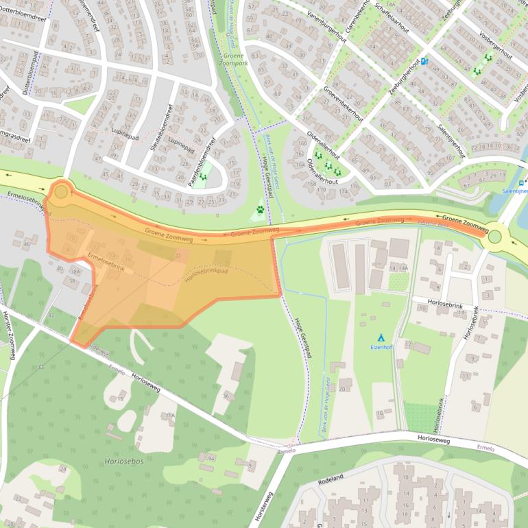 Kaart van postcodegebied 3845LG.