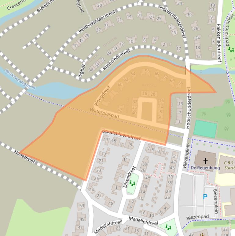 Kaart van postcodegebied 3845NC.