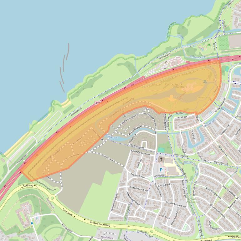 Kaart van postcodegebied 3845NE.