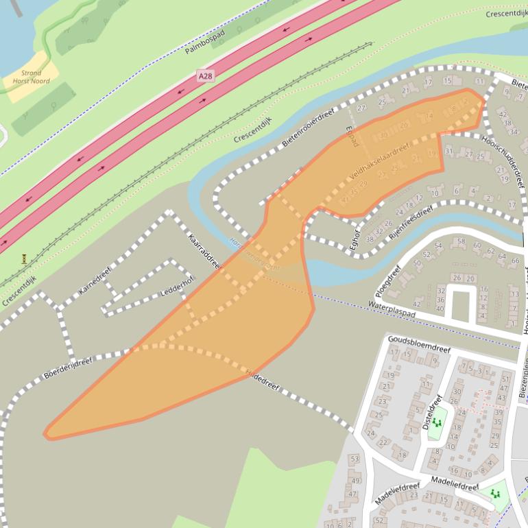 Kaart van postcodegebied 3845NH.