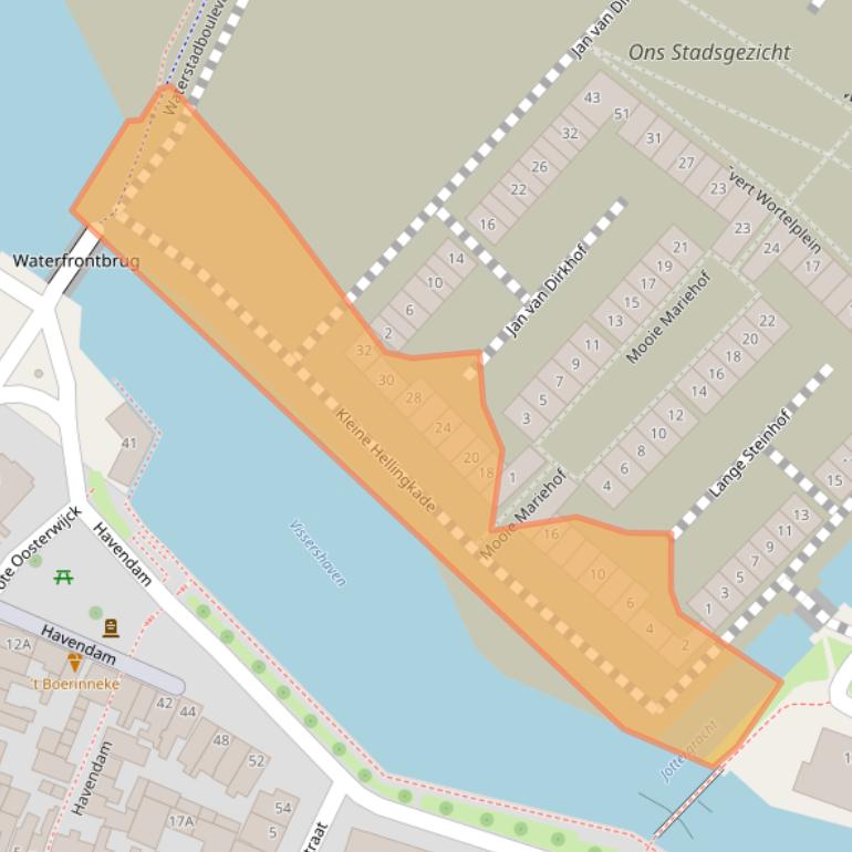 Kaart van postcodegebied 3846HH.