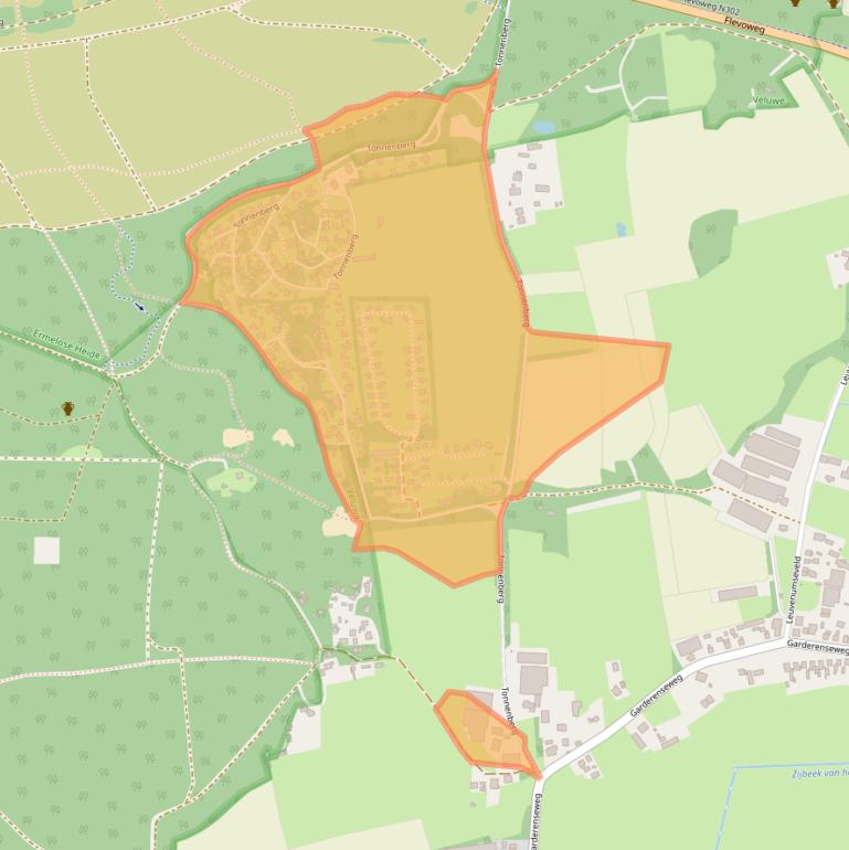 Kaart van postcodegebied 3852PC.