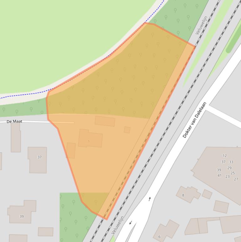 Kaart van postcodegebied 3853BC.