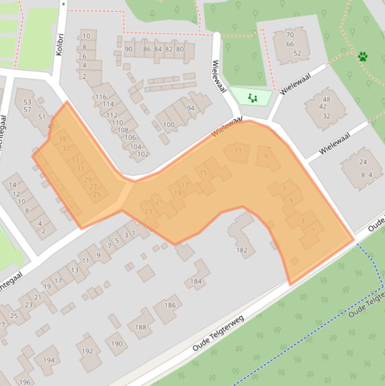 Kaart van postcodegebied 3853DA.